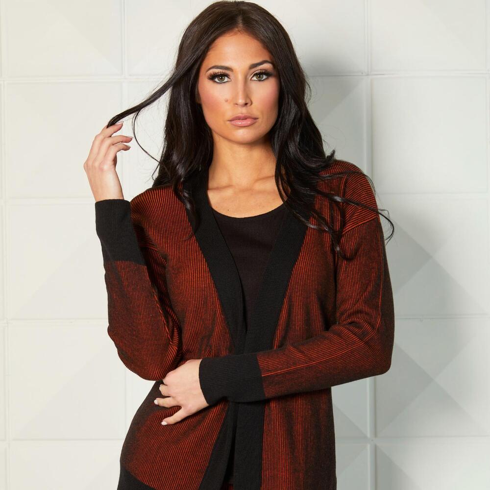 NEW ANGEL APPAREL two tone ribbed cardigan in copper
